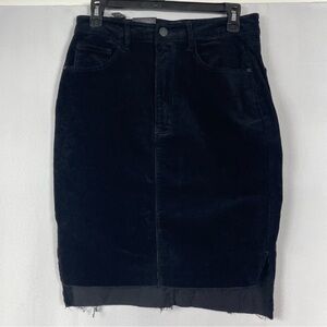 NWT Black Label Corduroy Skirt Mini LG Distressed Minimal Contemporary Chic Edgy